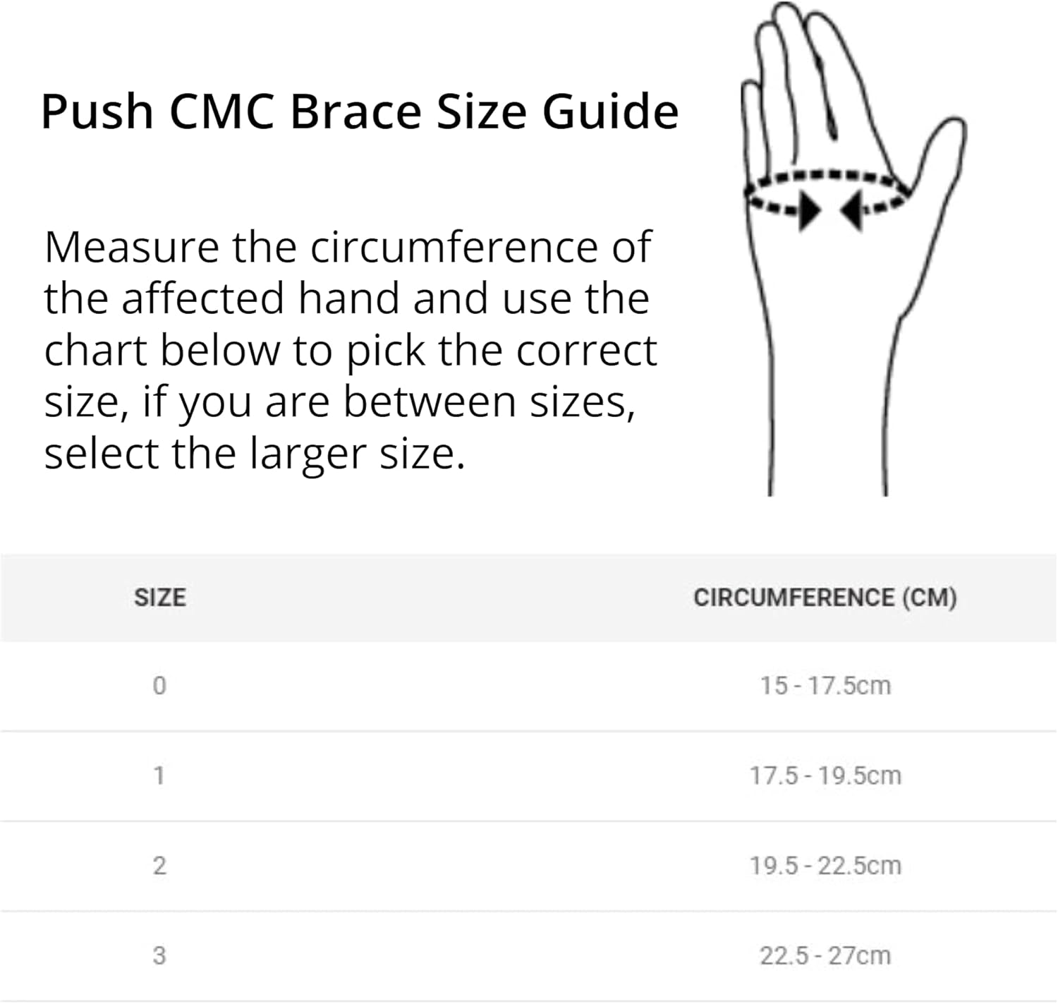 push ortho cmc thumb brace size 2 19.5 22.5cm (left hand) push ortho cmc thumb brace size 2 19.5 22.5cm (left hand)