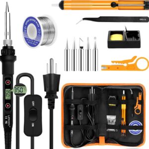 Soldering Iron Kit 80W LCD Adjustable Temperature 180-520℃ Solder Kit Electronics